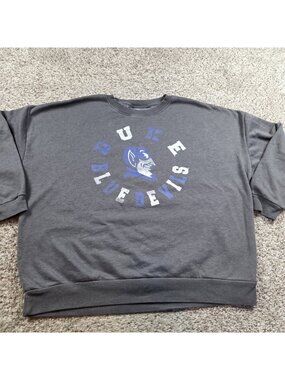 Duke Blue Devils Sweatshirt Mens 2XL Gray Crewneck NCAA Pullover Spellout Fleece
